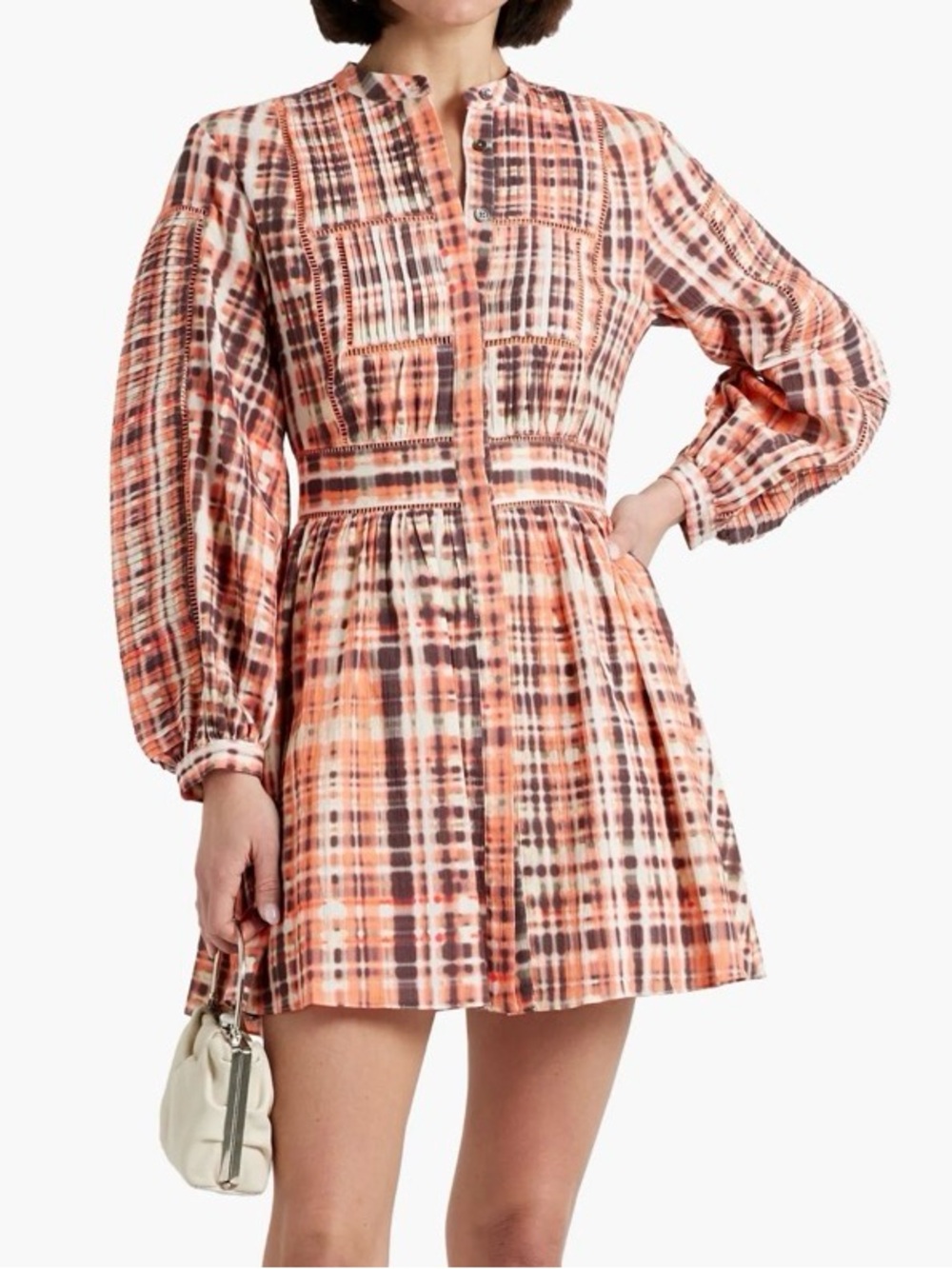 NWT Joie Charmese Short Dress Espresso Pink Multi Sz 8
